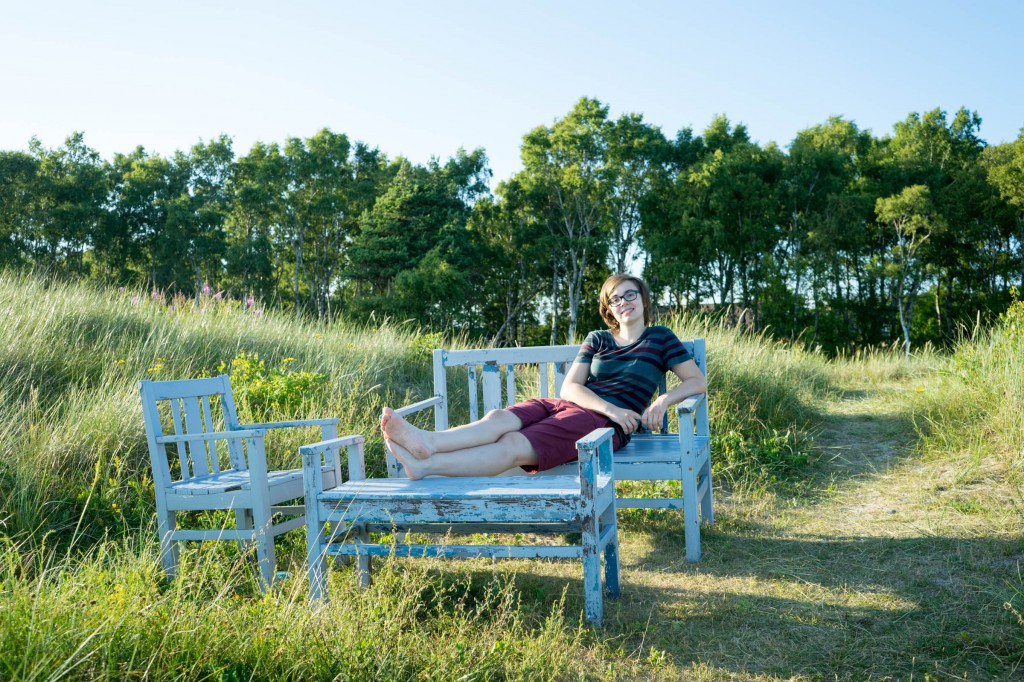 Bank, die wir auf unserem Strandspaziergang entdeckt haben (pp)