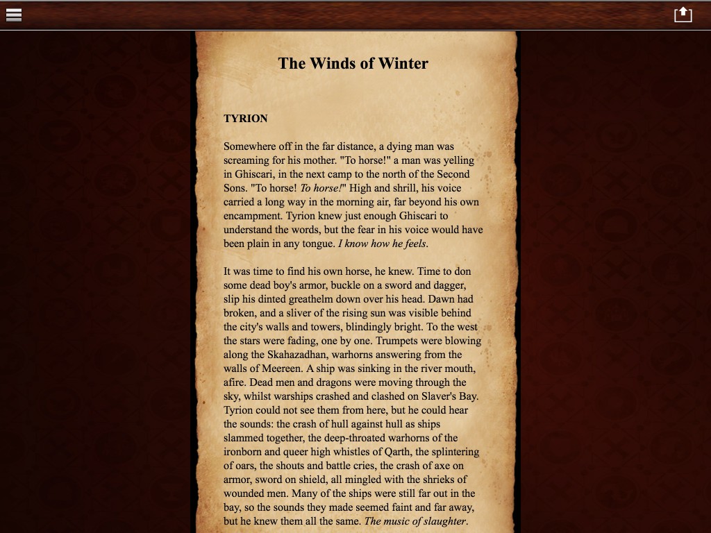 Winds of Winter: Tyrion Beginning of the Tyrion chapter
