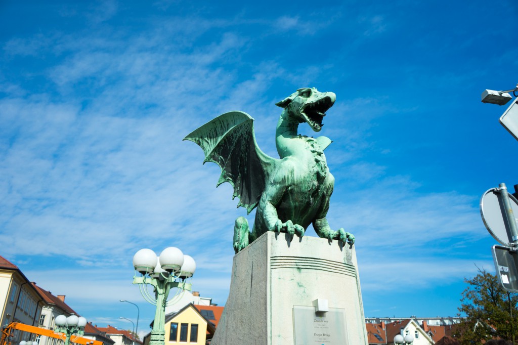 Einer von vielen Drachen in Ljubljana (vh)