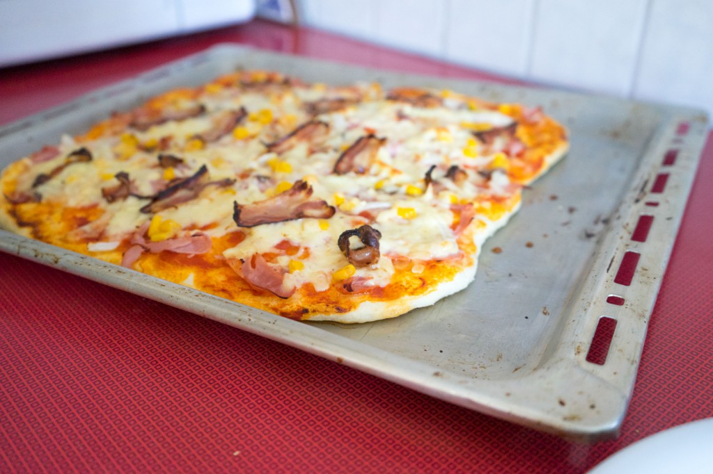 Fertig ist die selbst gebackene Pizza!