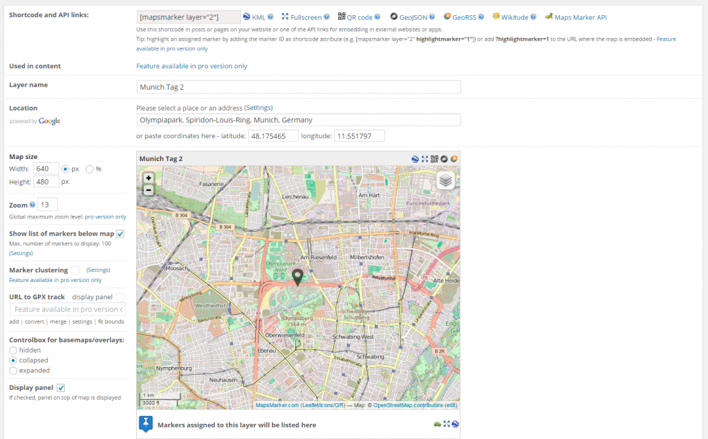 Karten in Blog Posts einbinden mit Leaflet Map Markers (Plugin)