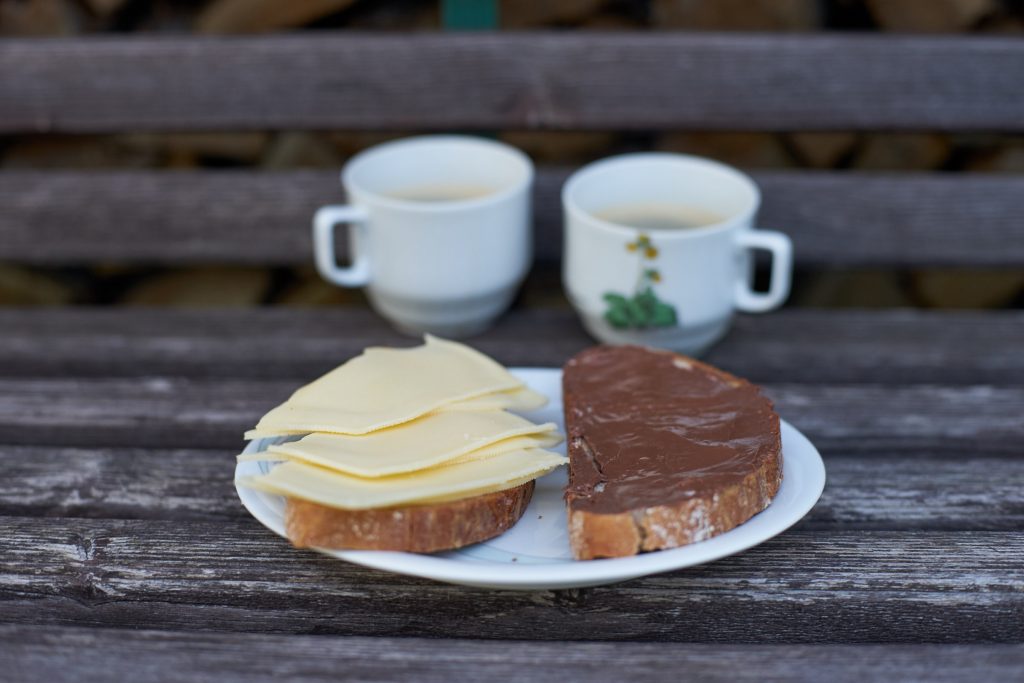 Outdoor Frühstück.