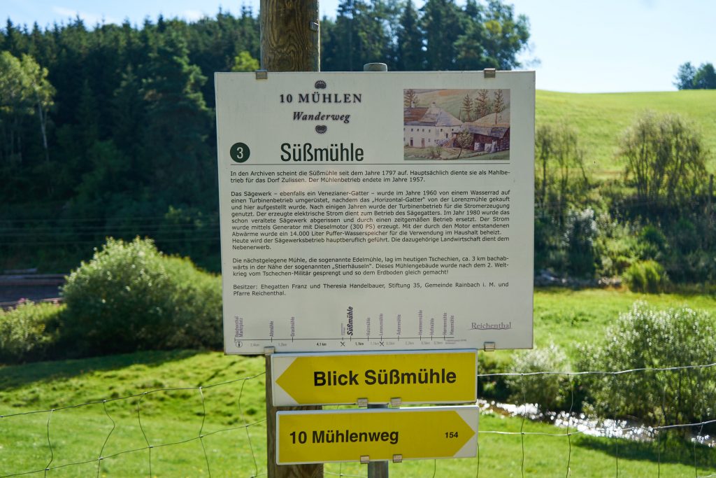 Beschilderung des 10-Mühlenwanderweg - Süßmühle