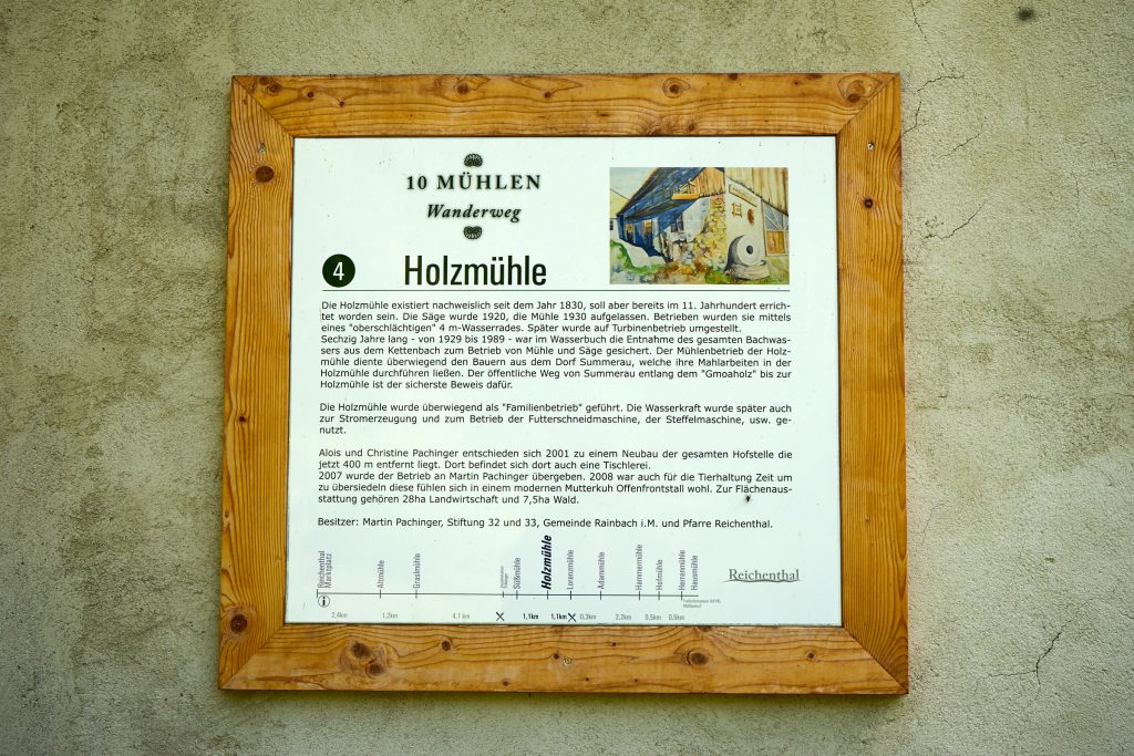 Beschilderung des 10-Mühlenwanderweg - Holzmühle