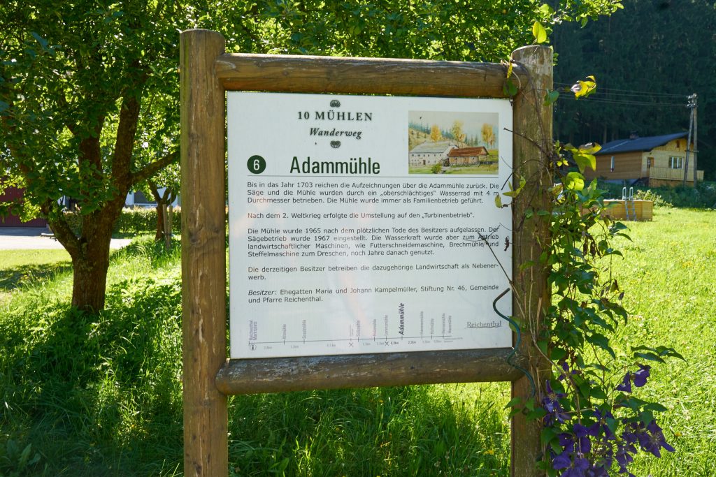 Beschilderung des 10-Mühlenwanderweg - Adammühle