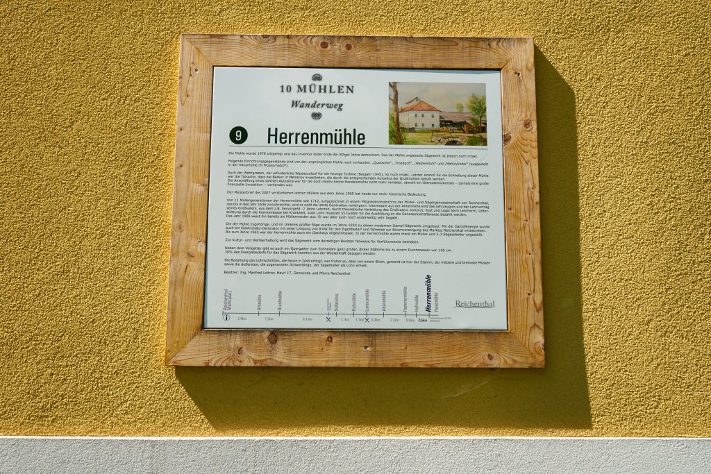 Beschilderung des 10-Mühlenwanderweg - Herrenmühle