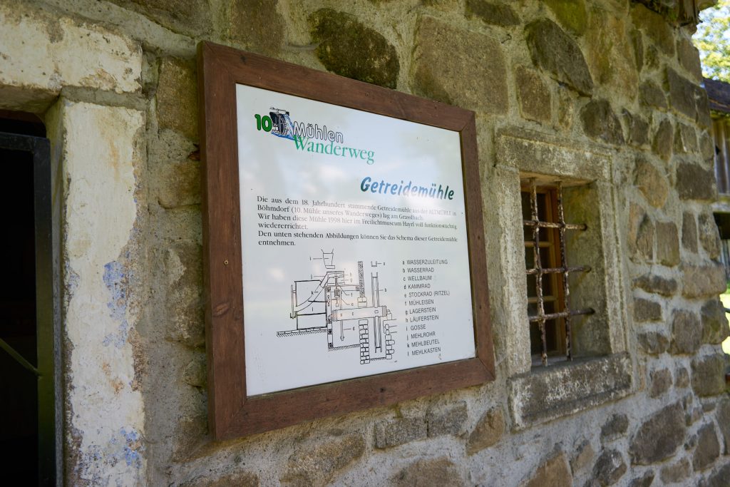 Beschilderung des 10-Mühlenwanderweg - Getreidemühle