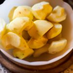 Apple pieces in a bowl