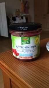 Rote Rüben Kren Aufstrich von Spar Vital