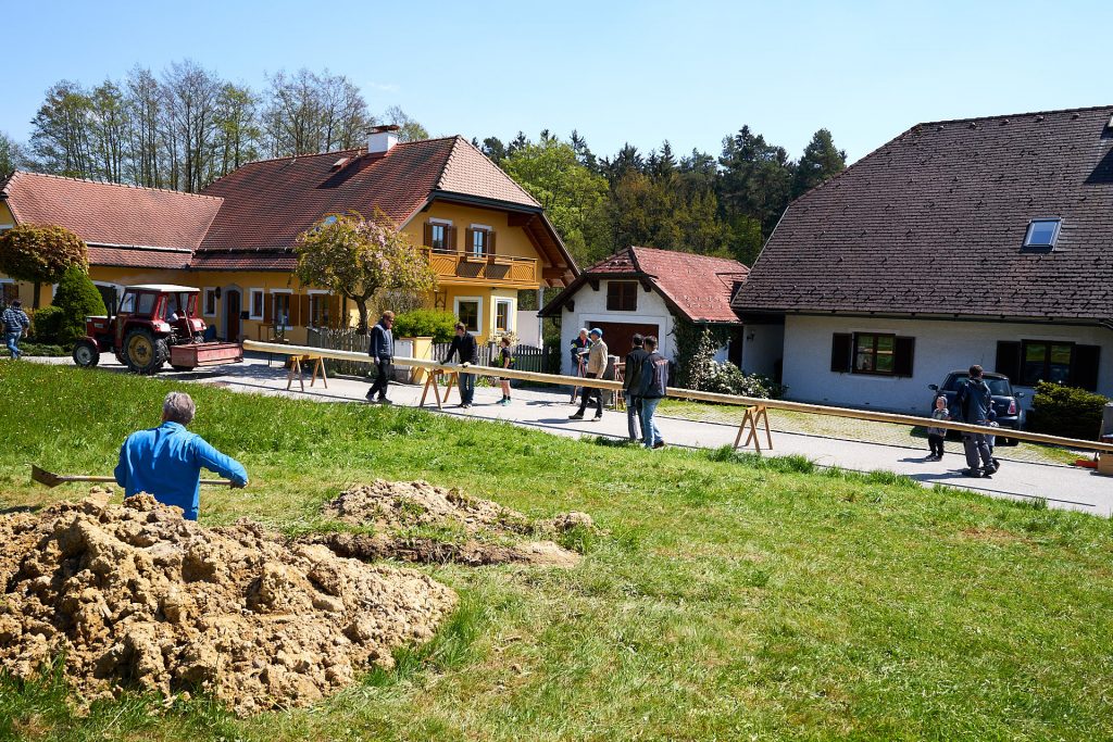 The tree is transported to its destination - May 1st Austria.