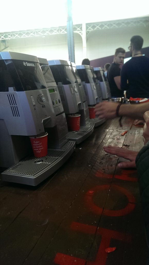 A few coffee machines at the conference.