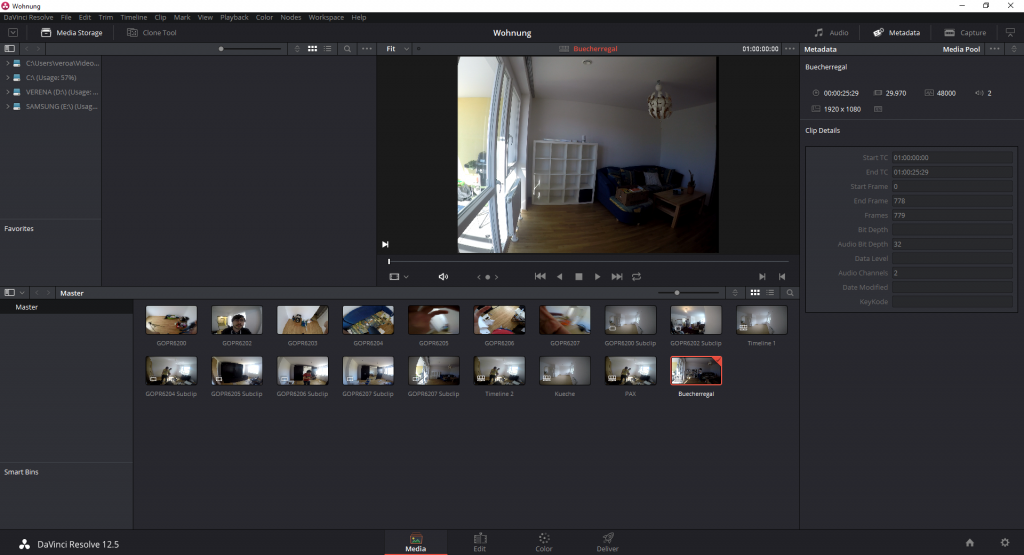 First steps in DaVinci Resolve