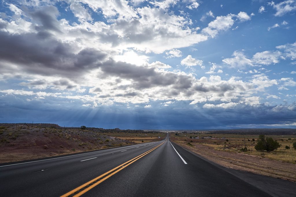 Die Straße am Weg zum Petrified Forest