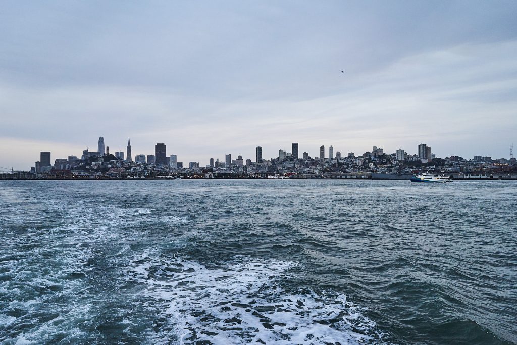 Der Blick von der Fähre auf San Francisco.