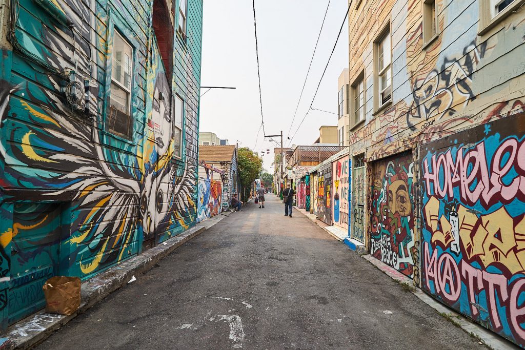Die Graffiti Straße in San Francisco - Clarion Street.